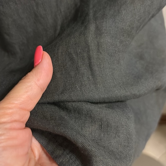 Carla Conti 100% linen mini dress 3/4 sleeve embroidered beaded front ITALY sz S - Picture 6 of 13